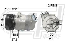 Automotive DW5021 - COMPRESOR CHEVROLET 12V