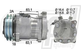 Automotive SD5722 - COMPRESOR T/SANDEN SD7H15 2A 132MM 12V O´R