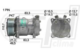 Automotive SD0578 - COMP.ORIGINAL OEM SD5S14 PK7 V-O 12V