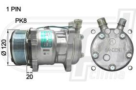 Automotive SD0583 - COMP.ORIGINAL OEM SD5H14 PK8 V-O 24V