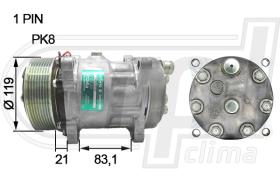 Automotive SD0736 - COMP.ORIGINAL OEM SD7H15 PK8 H-O 12V